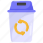recycle bin, waste bin, recycle trash, recycling container, trash bin 