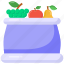 vegetable bag, vegetable pouch, vegetables sack, food sack, food bag 