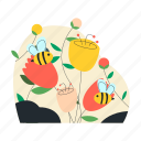 bees, and, flower, nature 