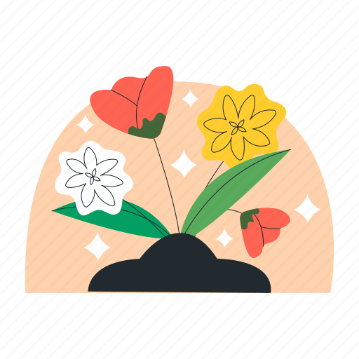 Flower, in, the, rock, plant illustration - Download on Iconfinder
