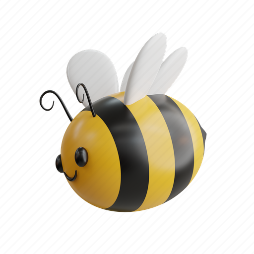 Bee, insect, nature, honey, animal, yellow, summer 3D illustration - Download on Iconfinder