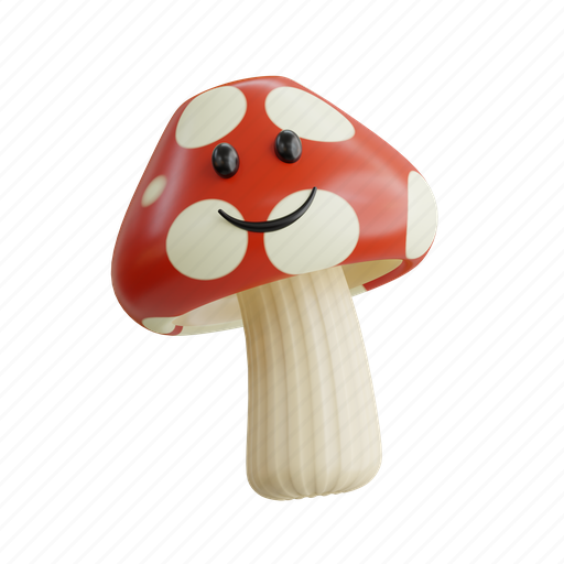 Mushroom, food, organic, nature, mushrooms, autumn, healthy 3D illustration - Download on Iconfinder