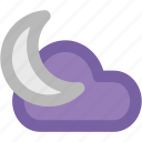 cloud, forecast, moon, night, night moon, weather