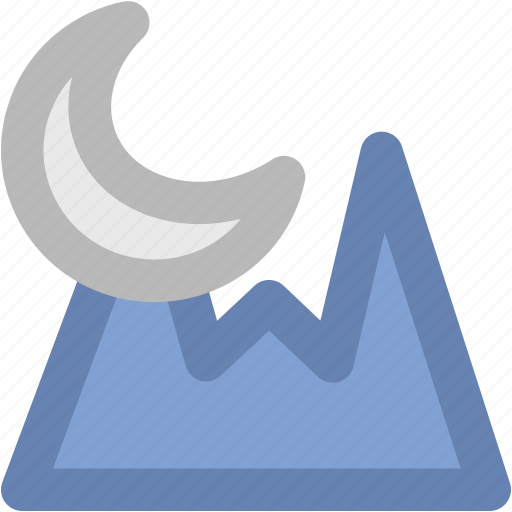 Evening, landscape, moon, mountain, nature, sunlight icon - Download on Iconfinder
