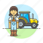 agricultural, agriculture, farm, farmer, farming, female, machinery, nature, tractor 