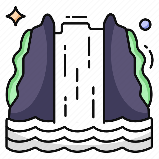 Waterfall, mountains, nature, rock waterfall, outpouring icon - Download on Iconfinder