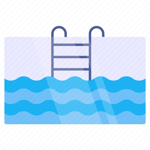 Swimming pool, ladder pool, leisure pool, plunge bath, natatorium icon - Download on Iconfinder