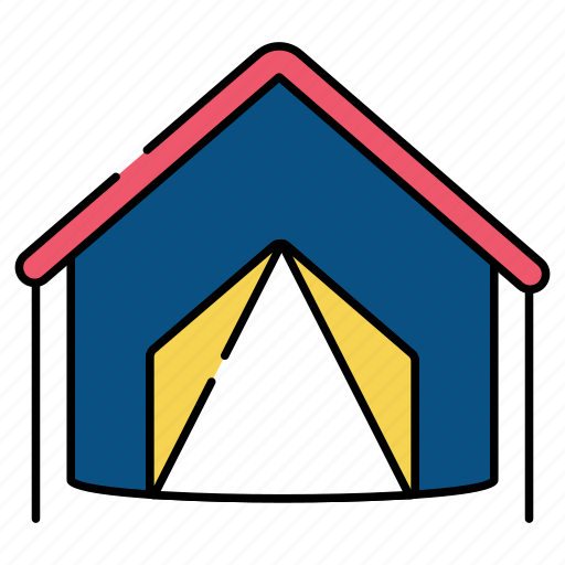 Camp, campsite, tent, outdoor accommodation, bivouac icon - Download on Iconfinder