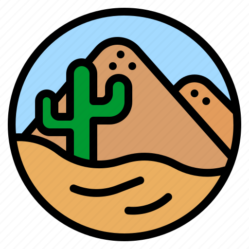 Desert, dune, cactus, sun, nature, landscape icon - Download on Iconfinder