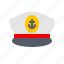 captain, hat, nautical, ocean, sail, sailor, ship 