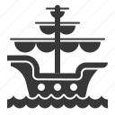 ancient boat, galleon, nautical, sea, ship