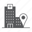 hospital, location, navigation, building, map, medicine 