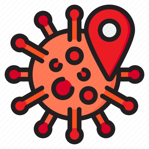 Covid19, coronavirus, location, pin, map icon - Download on Iconfinder
