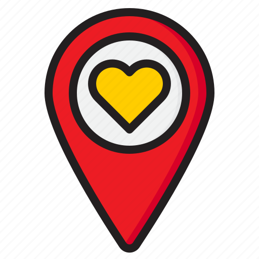 Location, nevigation, map, heart, love icon - Download on Iconfinder