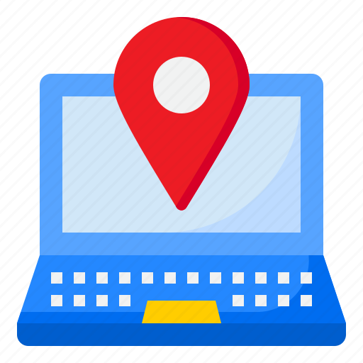 Location, laptop, nevigation, map, direction icon - Download on Iconfinder