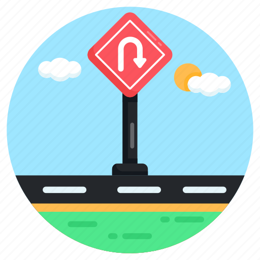 U turn, road direction, road board, traffic board, road sign icon - Download on Iconfinder