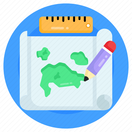 Map making, edit map, map drawing, mapping, paper map icon - Download on Iconfinder