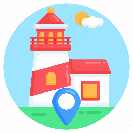 Sea tower, lighthouse location, lighthouse, sea navigation, location pointer icon - Download on Iconfinder