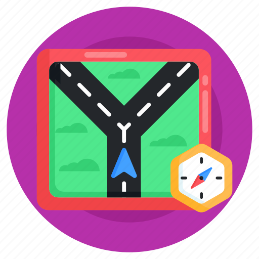 Road location, road navigation compass, road direction, map direction, gps icon - Download on Iconfinder