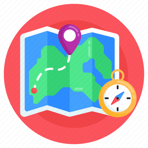 World location, paper map, map orientation, compass orientation, gps icon - Download on Iconfinder