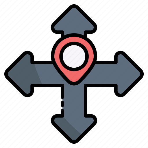 Direction, navigation, location, placeholder, arrow, map, gps icon - Download on Iconfinder
