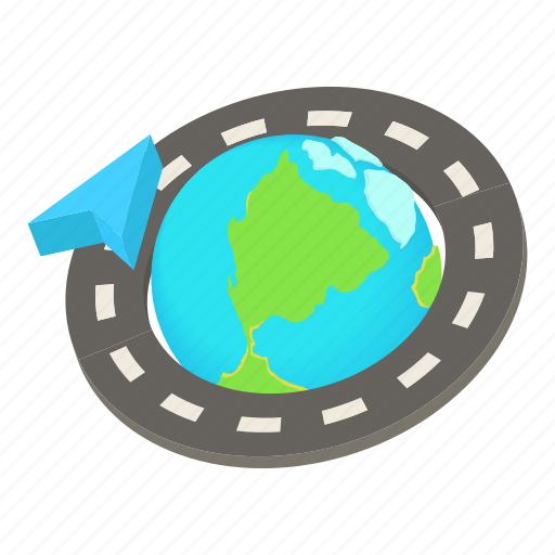Cartoon, earth, globe, road, round, trip, world icon - Download on Iconfinder
