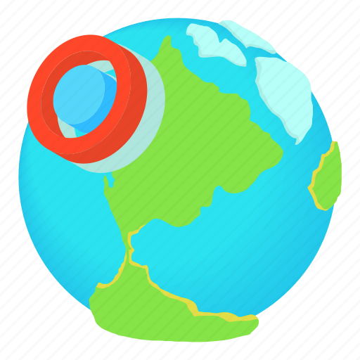 Cartoon, earth, illustration, map, mark, pin, road icon - Download on Iconfinder