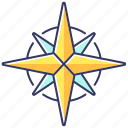 cardinal points, direction, maritime navigation, rose of winds, rose of winds icon, windrose, windrose icon