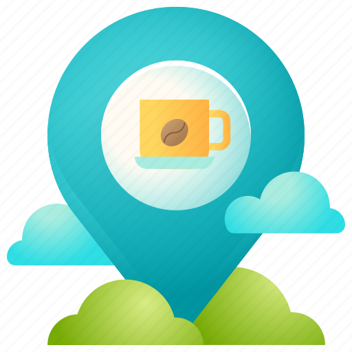 Coffee, cup, direction, location, map, navigation icon - Download on Iconfinder