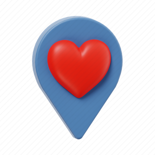 Favorite location, location, map, pin, favorite, gps, location-pin 3D illustration - Download on Iconfinder