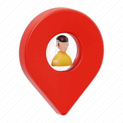 User location, user-direction, location, user, pin, map, gps 3D illustration - Download on Iconfinder