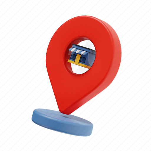 Shop location, market-location, location, shop, store, navigation, shopping 3D illustration - Download on Iconfinder