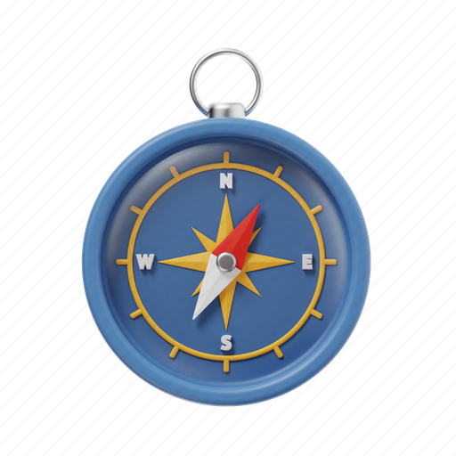 Compass, navigation, direction, location, gps, map, tool 3D illustration - Download on Iconfinder