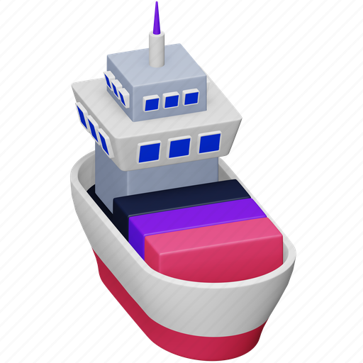 Port, navigation, sea, ship, transportation, shipping, boat 3D illustration - Download on Iconfinder