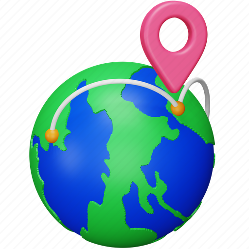 World, destination, navigation, globe, location, travel, map 3D illustration - Download on Iconfinder
