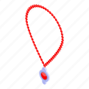 cartoon, isometric, necklace, pearl, red, wedding, woman