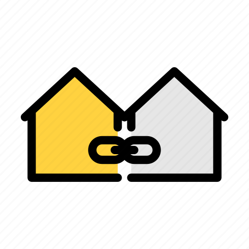 Neighborhood, neighbour, house, link, attach icon - Download on Iconfinder