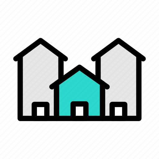 House, neighbour, residential, colony, apartment icon - Download on Iconfinder