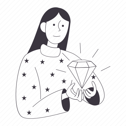 Diamond, finance, wealth, gems, joy, success, treasure illustration - Download on Iconfinder