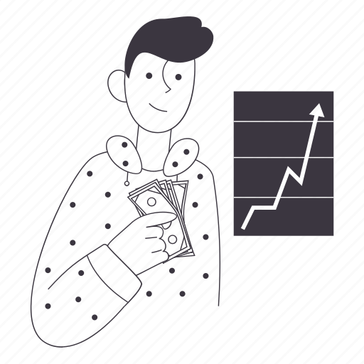 Return, investment, finance, money, cash, currency, bank illustration - Download on Iconfinder