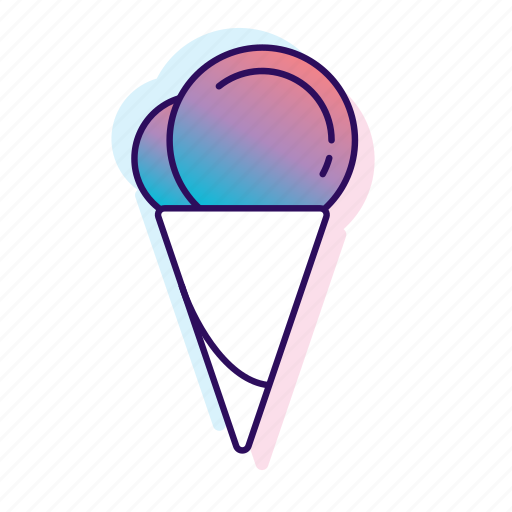 Ice cream, icecreamiconset, lpoole, neon, snow cone icon - Download on Iconfinder