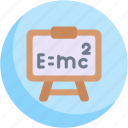 relativity, physics, formula, blackboard, education, math