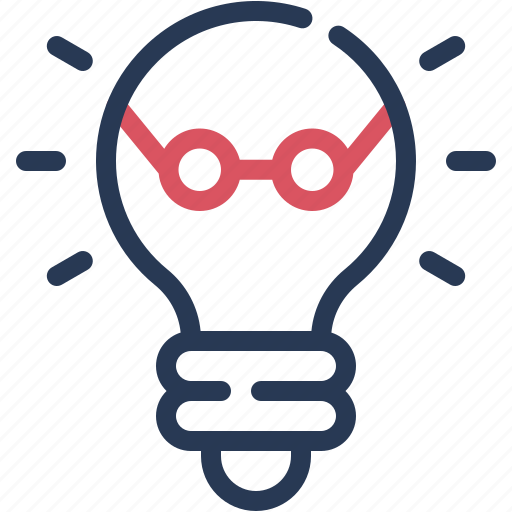 Geek, idea, bulb, nerd, creative, humanpictos, glasses icon - Download on Iconfinder