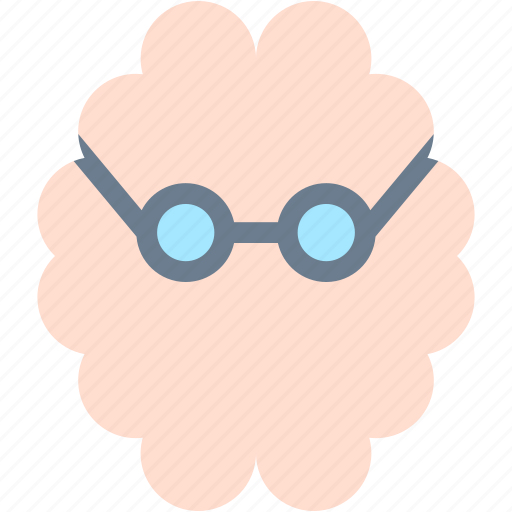 Geek, hobbies, nerd, brain, organ, glasses icon - Download on Iconfinder