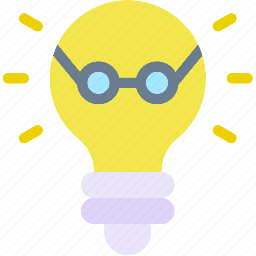 Geek, hobbies, nerd, light, bulb, glasses, education icon - Download on Iconfinder