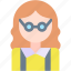 girl, nerd, geek, glasses, pigtails, user 