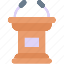 lectern, podium, conference, presentation, communications, microphone