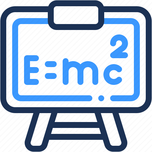 Physics, relativity, formula, blackboard, education, math icon - Download on Iconfinder
