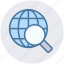 communication, glass, globe, magnifier, magnifying, search, world 