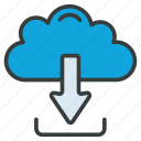 cloud, download, arrow, direction, storage